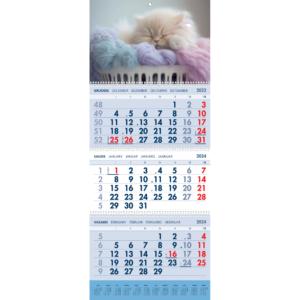 3ių dalių 2024 kalendorius Katinėlis