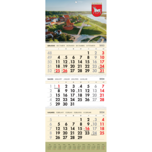 2024 metų sieninis kalendorius su Kauno vaizdu
