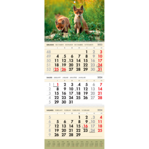 2024 metų sieninis kalendorius Lapiukai