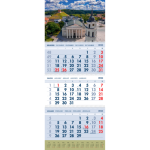 3ių dalių 2024 kalendorius Vilnius